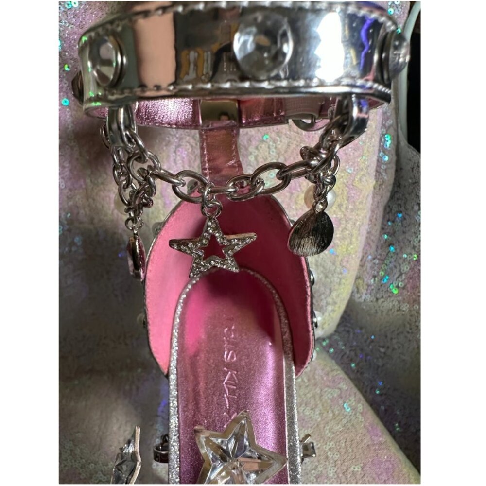 Dolls Kill Wizard Of Oz Glinda Glitter Charm Platform Heel Jewel Princess Chain - Picture 3 of 8